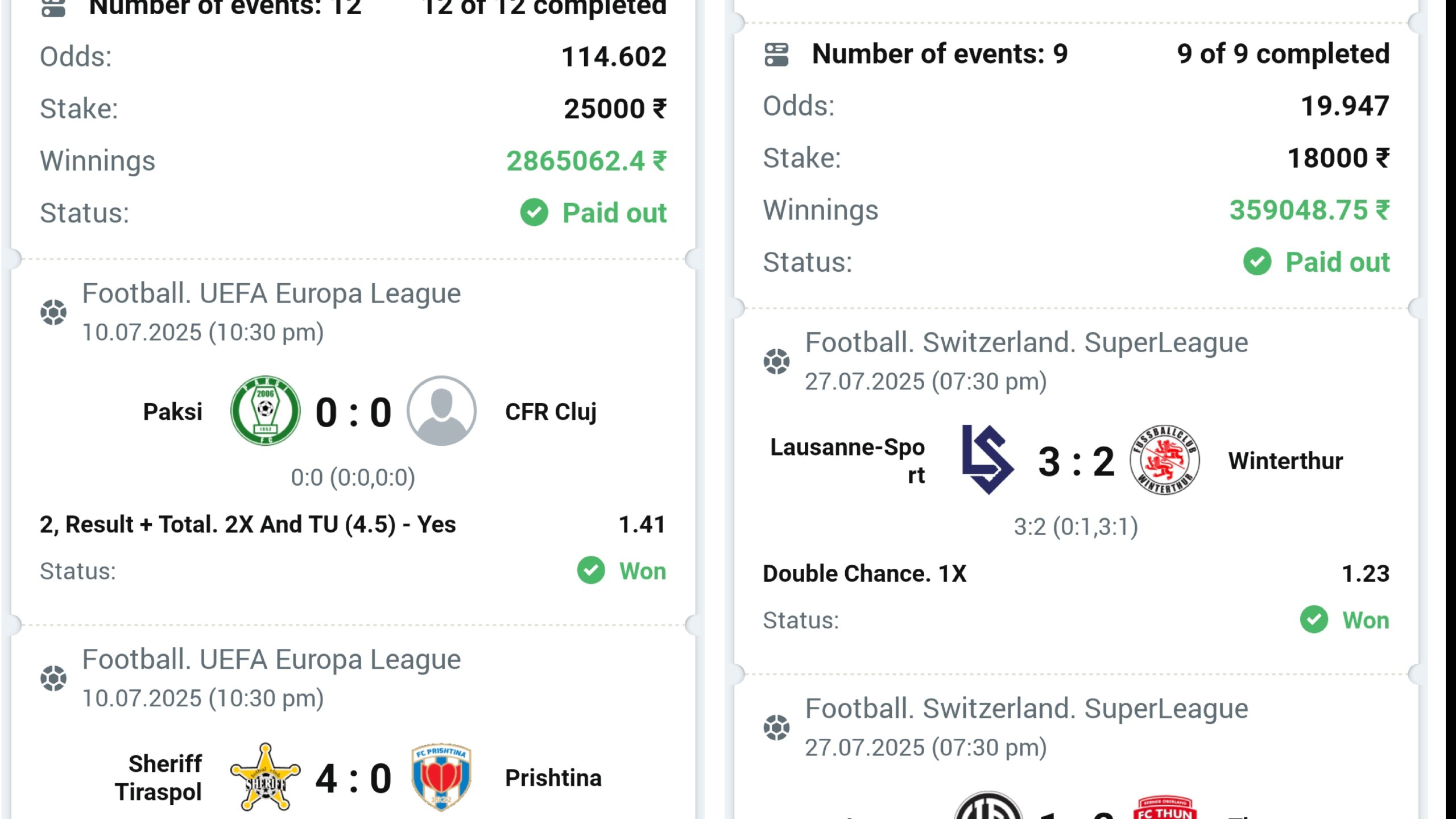 V-1xbet Live Bets