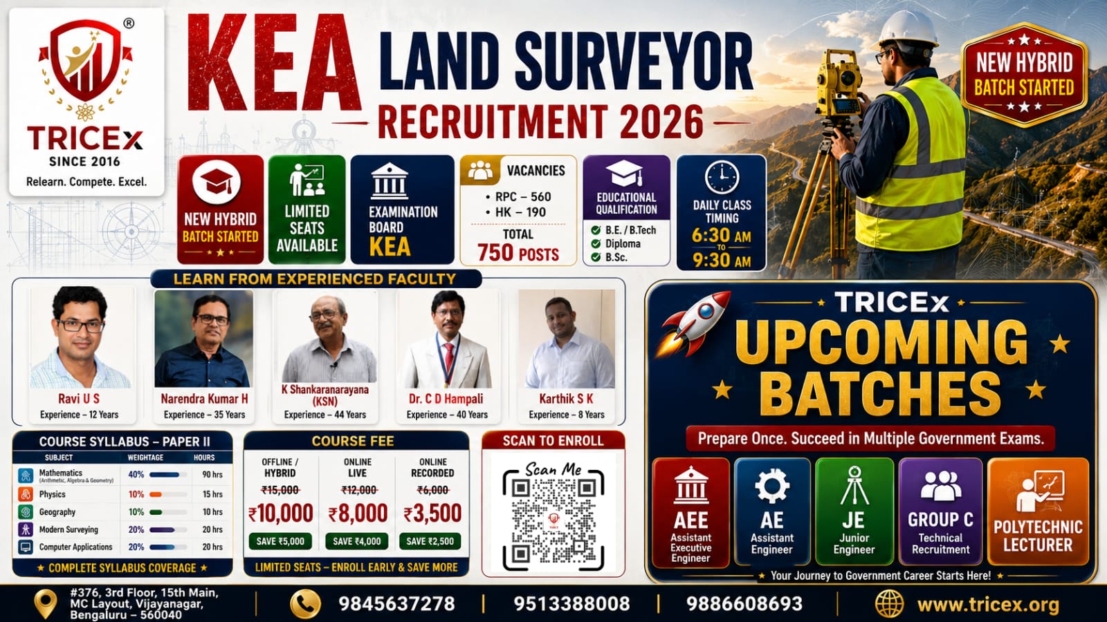 TRICEx | Civil Applied Programs - AE/JE | KPSC | KEA | SSC | RRB | IBPS | GATE | IES | UPSC | PSU | Software Training (official)