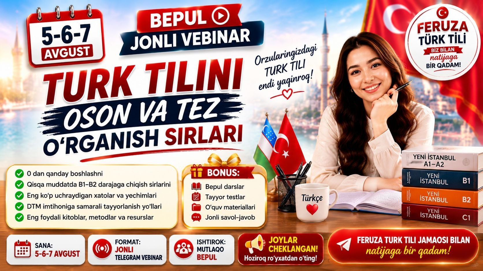 TURK TILI🇹🇷🇺🇿MILLIY VA TYSga tayyorlov MAMATKOBILOVNA SAMARQAND